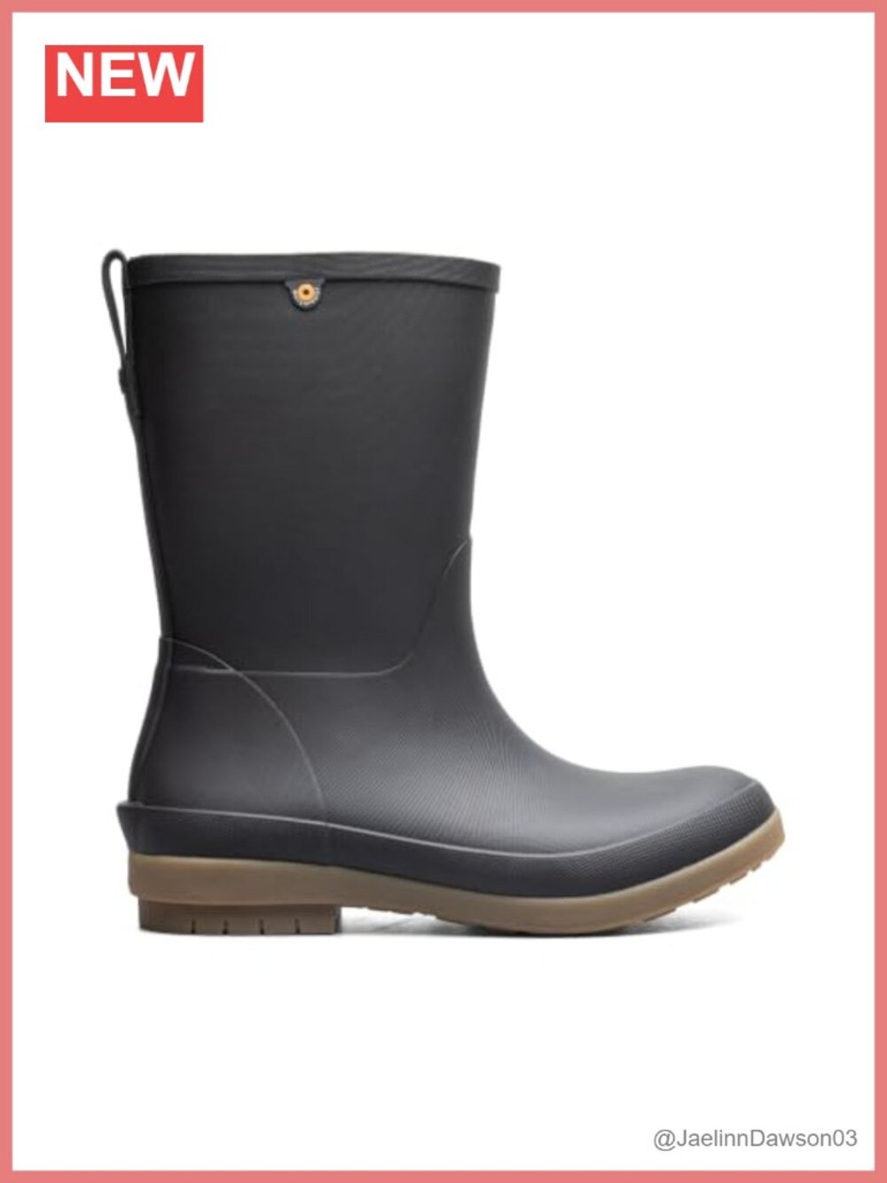 BOGS Amanda Plush II Mid Waterproof Slip-On Rain Boots Faux Fur Lined